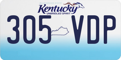 KY license plate 305VDP