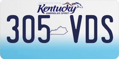 KY license plate 305VDS