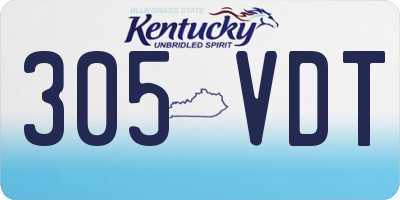 KY license plate 305VDT