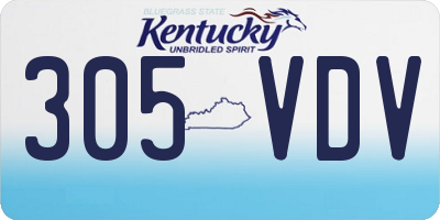 KY license plate 305VDV