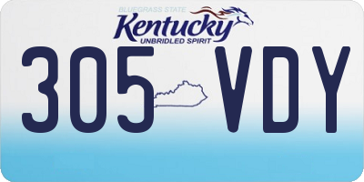 KY license plate 305VDY