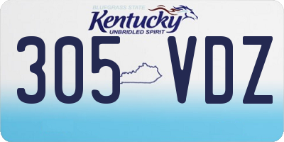 KY license plate 305VDZ
