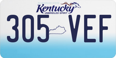 KY license plate 305VEF