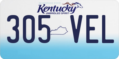 KY license plate 305VEL