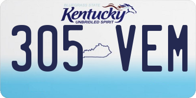 KY license plate 305VEM