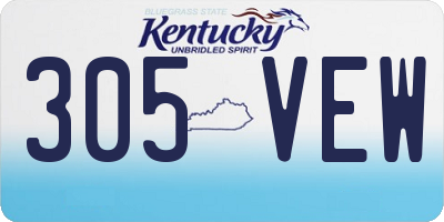 KY license plate 305VEW