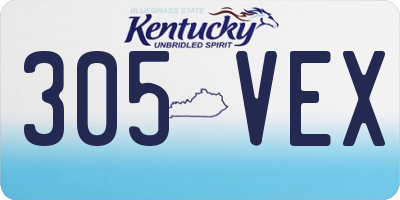 KY license plate 305VEX