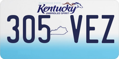 KY license plate 305VEZ