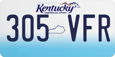 KY license plate 305VFR