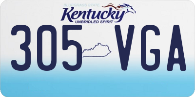 KY license plate 305VGA