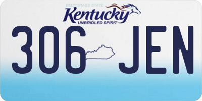 KY license plate 306JEN