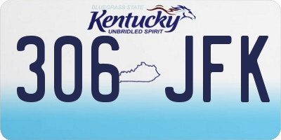 KY license plate 306JFK
