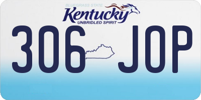 KY license plate 306JOP