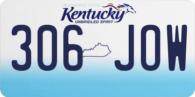 KY license plate 306JOW