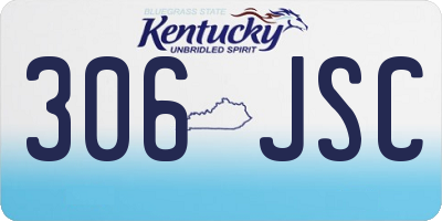 KY license plate 306JSC