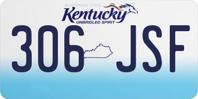 KY license plate 306JSF