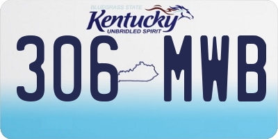 KY license plate 306MWB