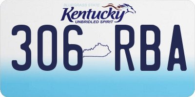 KY license plate 306RBA