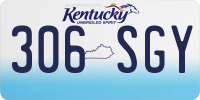 KY license plate 306SGY
