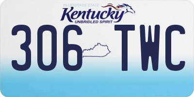 KY license plate 306TWC