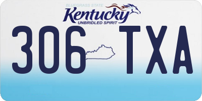 KY license plate 306TXA