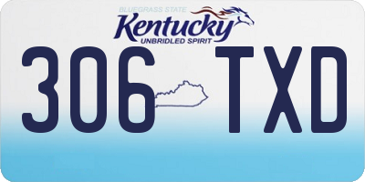 KY license plate 306TXD