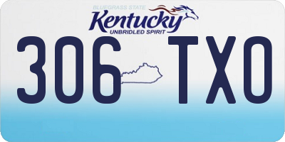 KY license plate 306TXO