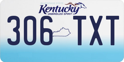 KY license plate 306TXT