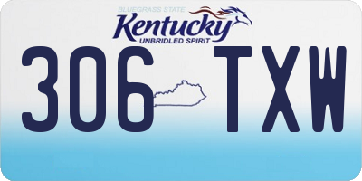 KY license plate 306TXW