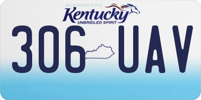 KY license plate 306UAV