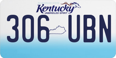 KY license plate 306UBN