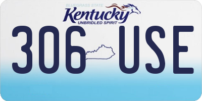 KY license plate 306USE