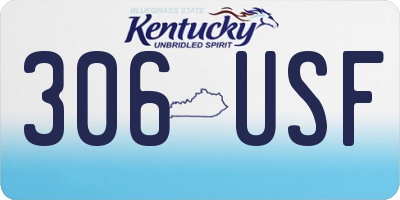 KY license plate 306USF
