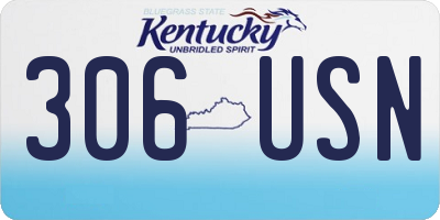 KY license plate 306USN