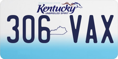 KY license plate 306VAX
