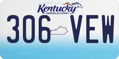KY license plate 306VEW