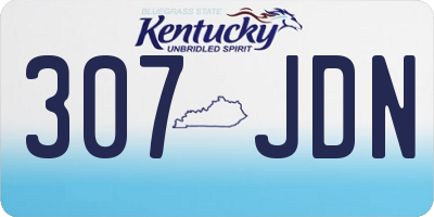 KY license plate 307JDN