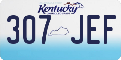 KY license plate 307JEF