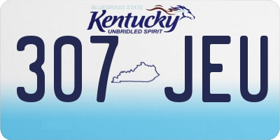 KY license plate 307JEU