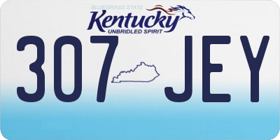 KY license plate 307JEY