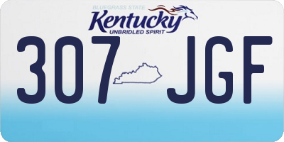 KY license plate 307JGF