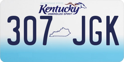 KY license plate 307JGK