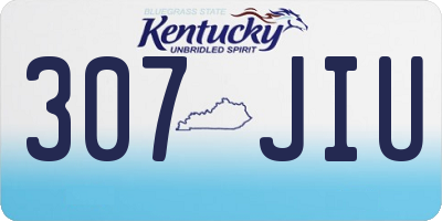 KY license plate 307JIU
