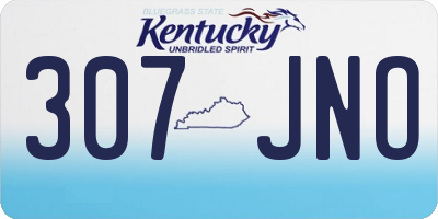 KY license plate 307JNO