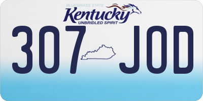 KY license plate 307JOD