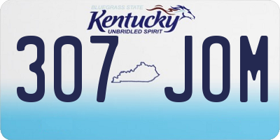 KY license plate 307JOM