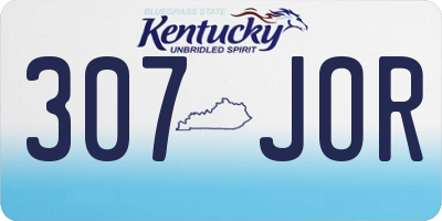 KY license plate 307JOR