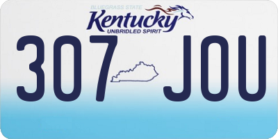 KY license plate 307JOU