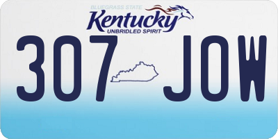 KY license plate 307JOW