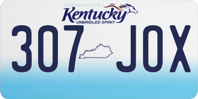 KY license plate 307JOX